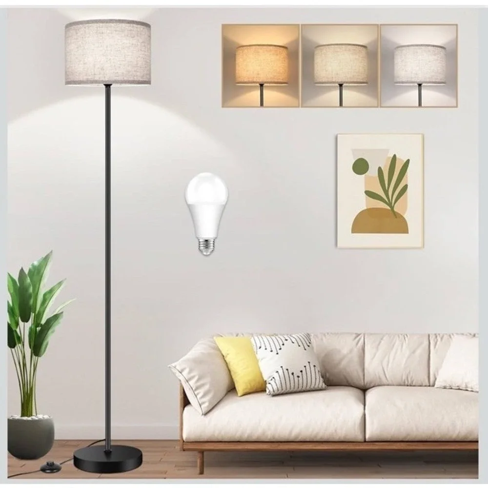 Floor Lamp for Living Room - 3CCT LED Bulb, 65